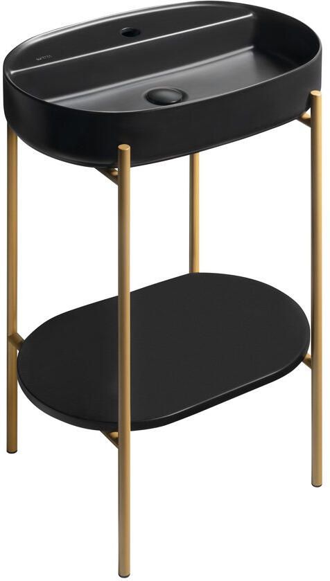 Sapho Wastafel met Onderplank Puno 60x86x39 6 cm Mat Goud