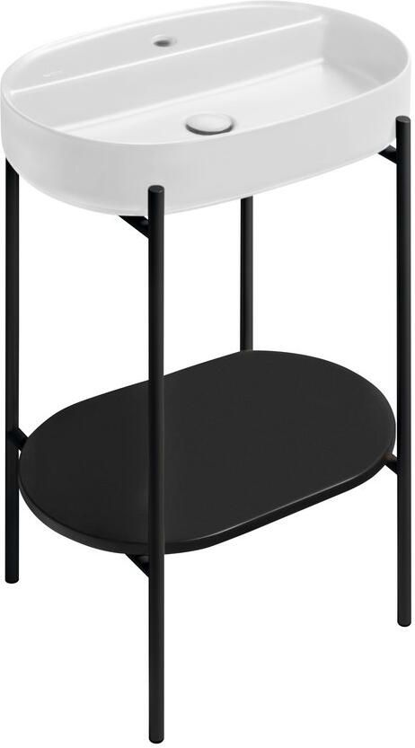 Sapho Wastafel met Onderplank Puno 60x86x39 6 cm Zwart