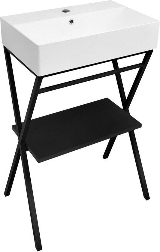 Sapho Wastafel met Onderplank Puno 60x88x42 cm Wit