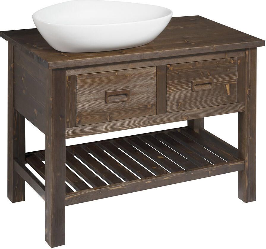 Sapho Wastafelkast Brand 100x73x50 cm Gebeitst Sparrenhout