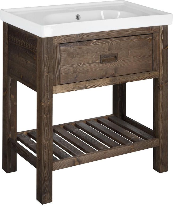 Sapho Wastafelkast Brand 76x83x43 cm Gebeitst Sparrenhout