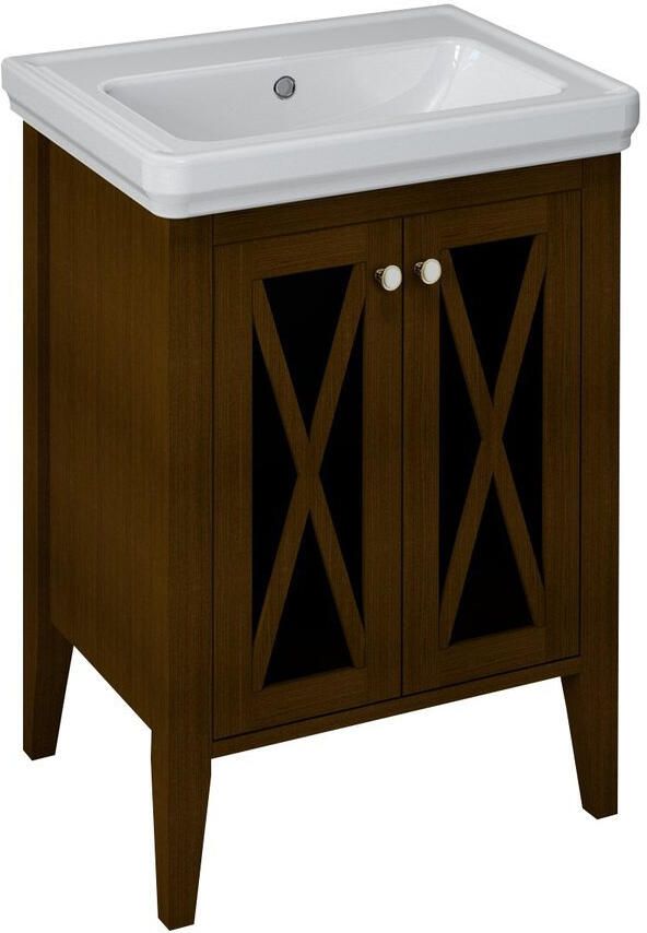 Sapho Wastafelmeubel Cross Mahonie Hout 55x81x43 cm