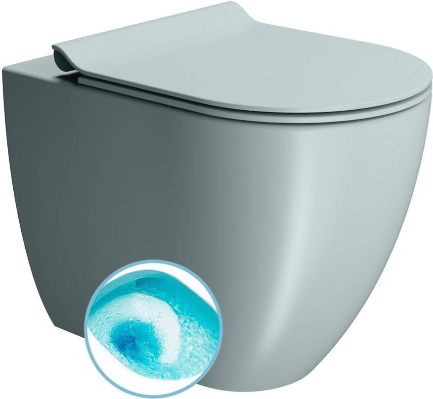 Sapho Toilet Closet Swirlflush S-Trap P-Trap Pura 36x55 Mat Blauw