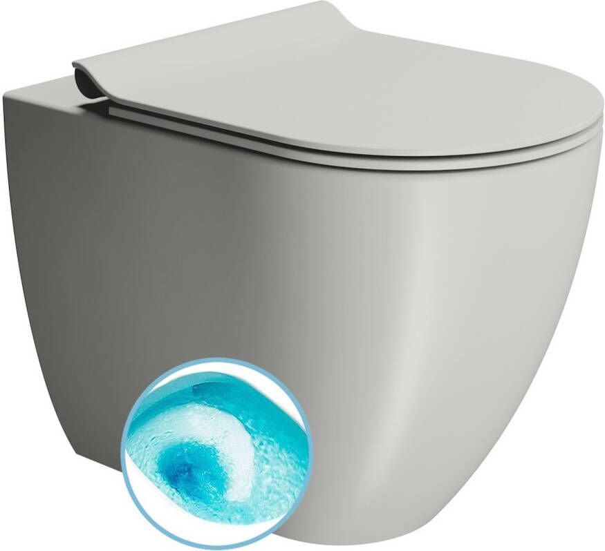Sapho Toilet Closet Swirlflush S-Trap P-Trap Pura 36x55 Mat Licht Grijs