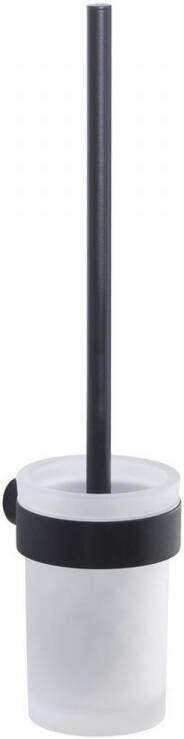 Sapho Toiletborstelhouder Pirenei Hangend 8.5x37.9 cm Mat Zwart Satijnglas