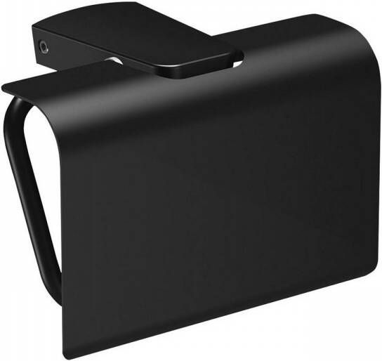 Sapho Toiletrolhouder Zen Black 13.6x9.9 cm met Klep Zwart