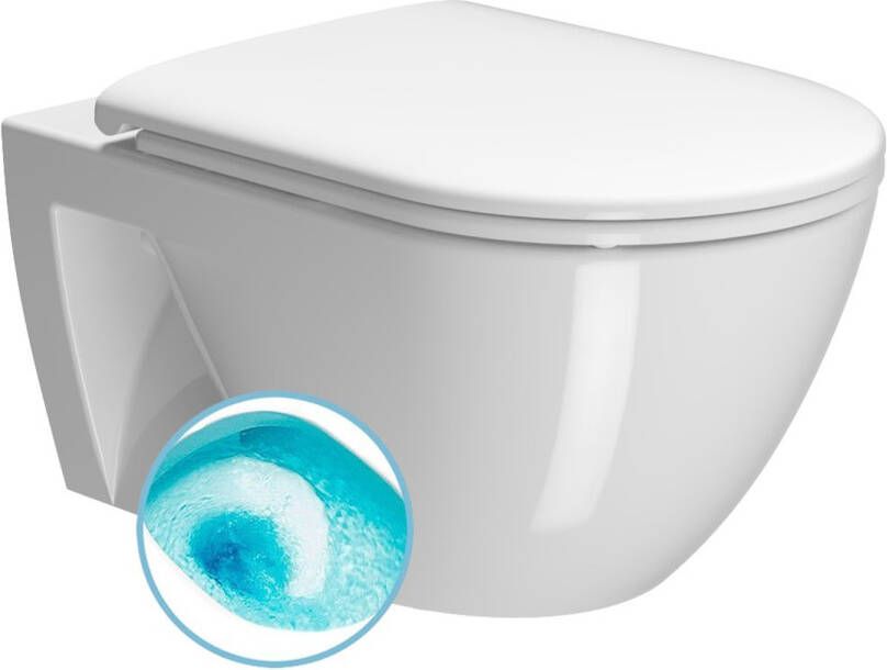 Sapho Wand Toilet Swirlflush Eco Pura 36x55 cm ExtraGlaze Wit