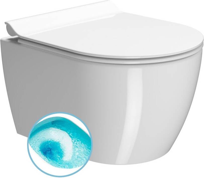 Sapho Wand Toilet Swirlflush Pura 35x46 cm ExtraGlaze Wit