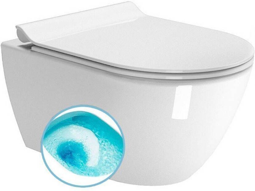 Sapho Wand Toilet Swirlflush Pura 36x50 cm ExtraGlaze Wit