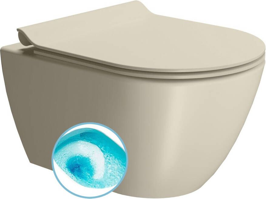 Sapho Wand Toilet Swirlflush Pura 36x50 cm Mat Beige
