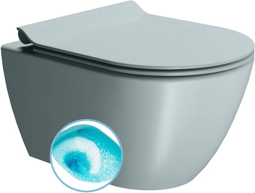 Sapho Wand Toilet Swirlflush Pura 36x50 cm Mat Blauw