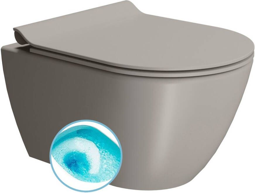 Sapho Wand Toilet Swirlflush Pura 36x50 cm Mat Grijs