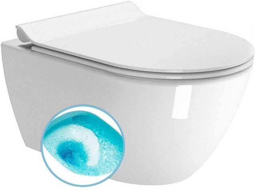 Sapho Wand Toilet Swirlflush Pura 36x55 cm ExtraGlaze Wit