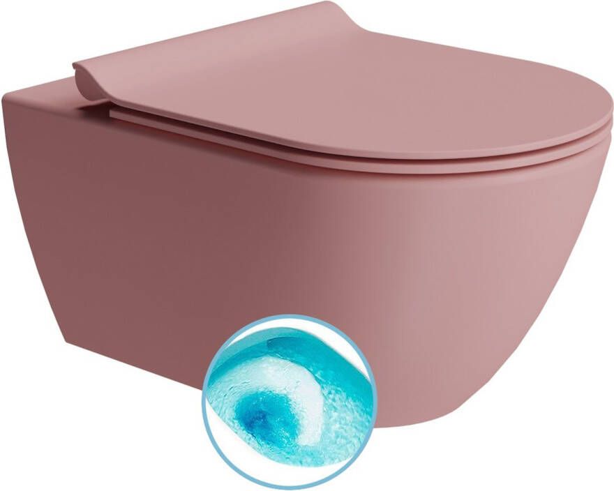 Sapho Wand Toilet Swirlflush Pura 36x55 cm Mat Roze