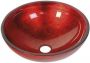 Sapho Murano Rosso glas waskom diameter 40 cm rood - Thumbnail 1