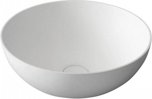 Sapho Waskom Thin Rond 39x14.5 cm Solid Surface Wit
