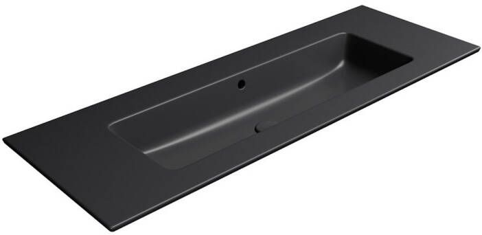 Sapho Wastafel Zonder Kraan Gat Keramiek Pura 122x46 cm Mat Zwart