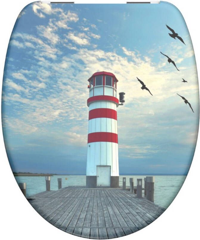 Schutte Toiletbril Lupos Softclose Lighthouse Blauw