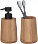 Sealskin Earth Badkamerset Zeepdispenser 150 ml Tandenborstelbeker Eiken 800031 - Thumbnail 1