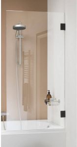 Sealskin I AM badwand 1 delig 850 breed 1600 hoog Mat zwart helder glas met antikalk SK010855195100
