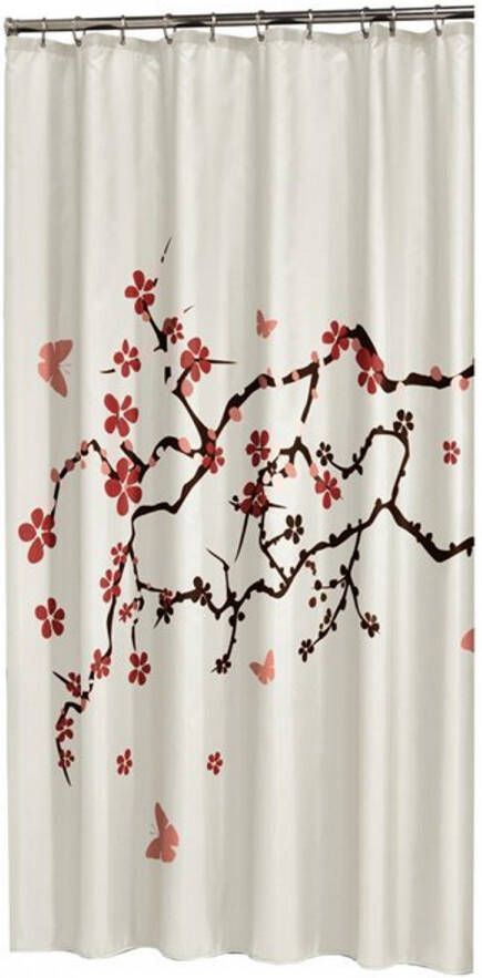 Sealskin Douchegordijn Blossom 100% polyester 180x200 Rood