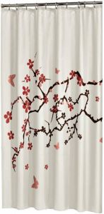 Badkamerdepot Douchegordijn Sealskin Blossom 100% polyester 180x200 Rood