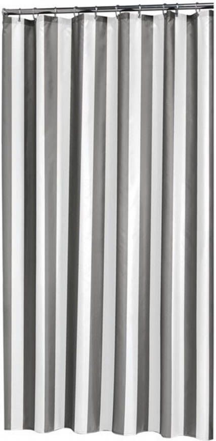 Sealskin douchegordijn Linje 100% polyester grijs print 180x200 cm