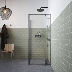Sealskin Draaideur Contour met Zijwand 90x90x200 cm 6 mm Helder Veiligheidsglas met Antikalklaag Mat Grijs