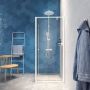 Sealskin Contour Draaideur met zijwand 90x90x200 cm 6 mm helder veiligheidsglas Mat wit CCD180906025100 - Thumbnail 1