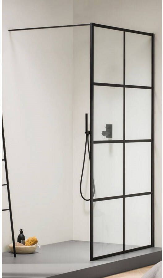 Douche Concurrent Inloopdouche Sealskin Soho 140x210cm Zwart 8mm Helder Glas Veiligheidsglas Seal Coating