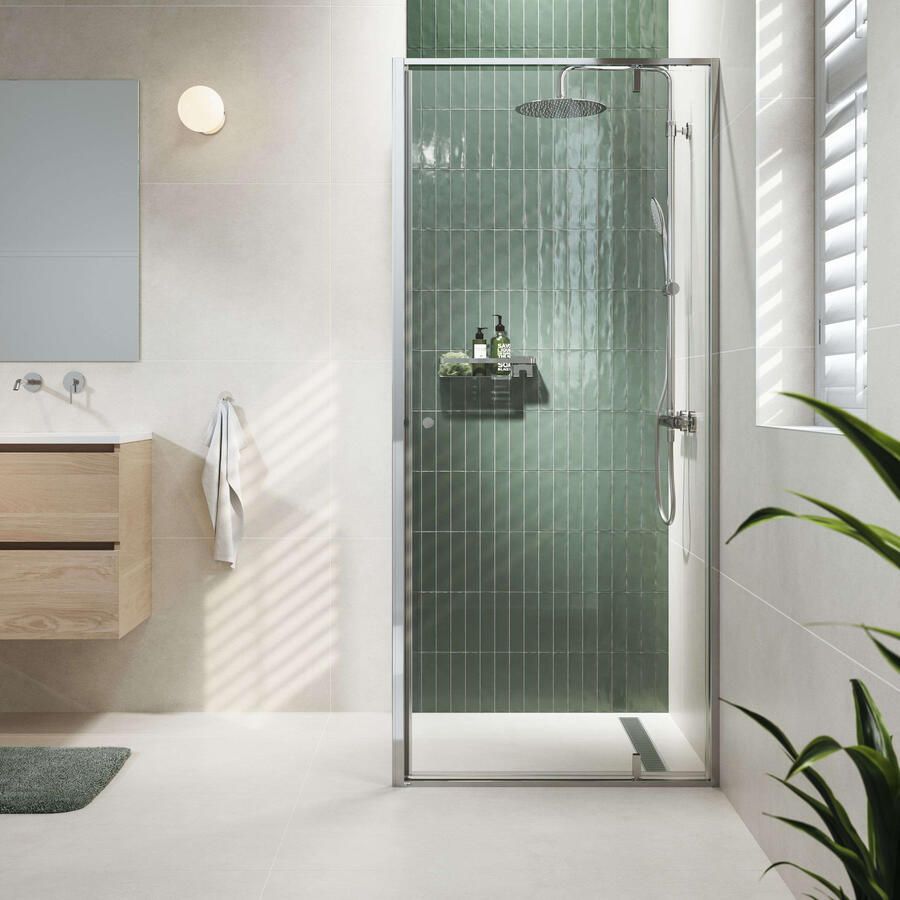 Sealskin Contour Douchecabine met Draaideur en Zijwand 100x100 cm 6 mm Helder Glas Zilverhoogglans