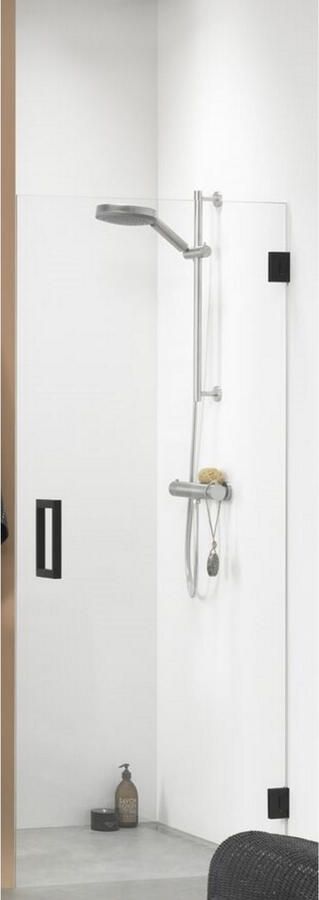 Sealskin I AM Draaideur 100x200 voor nis mat zwart 8mm helderveiligheidsglas met antikalk CCK201006195100