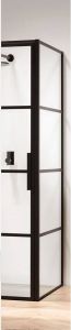 Sealskin Soho zijwand voor combinatie met een draaideur 80x210cm met zwart profiel en helder glas KB010806195100