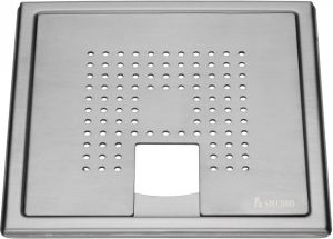 Smedbo Afvoerrooster Outline Met Vierkant Patroon Voor Badkuip 20 x 20 x 0.55 cm Geborsteld RVS