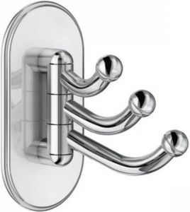 Smedbo Handdoekhaak Xtra Design Drievoudige Haak Draaibaar Chroom