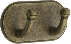 Smedbo Handdoekhaak Xtra Design Dubbel Verouderd Messing
