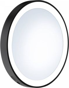 Smedbo Make-up Spiegel LED met Zuignappen Ouline Lite 12x2 Mat Zwart