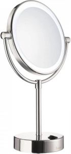 Smedbo Outline LED Make-up Spiegel Vrijstaand 18cm 5x Vergrotend Chroom