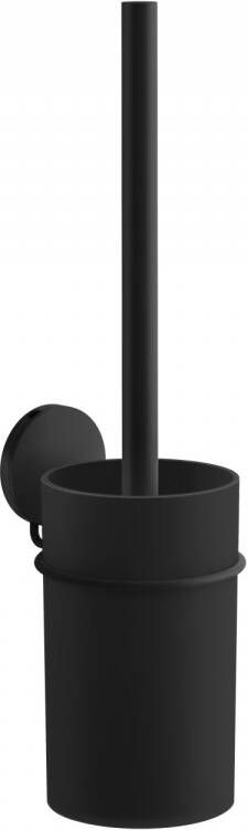 Smedbo Beslagsboden WC-borstelgarnituur 8.3x35cm zelfklevend RVS Mat Zwart BB333