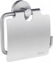 Smedbo Home Toiletrolhouder 11.5x11.2x3.9cm zelfklevend boren Massief messing Mat Chroom HS3414 - Thumbnail 1