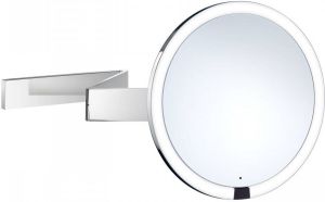 Smedbo Outline make-up spiegel rond draaibaar wandmodel Led verlichting 20cm 7x vergrotend chroom
