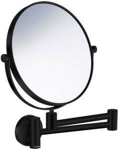 Smedbo Sideline make-up spiegel scheerspiegel 20cm wandmontage zwart mat FB438