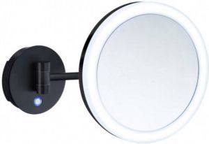 Smedbo Vergrootspiegel Draaibaar Met Dual-LED Diamater 20 cm Messing En Acrylglas Zwart