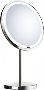 Saniclass Pro Make-Up Spiegel Scheerspiegel Staand 7x vergrotend met verlichting 20cm chroom Z625
