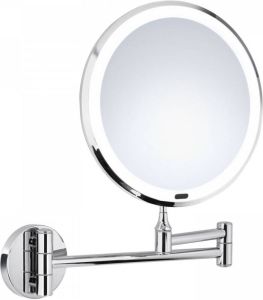 Saniclass Pro Make-Up Spiegel Scheerspiegel Wandmontage 7x vergrotend met verlichting 20cm chroom Z626