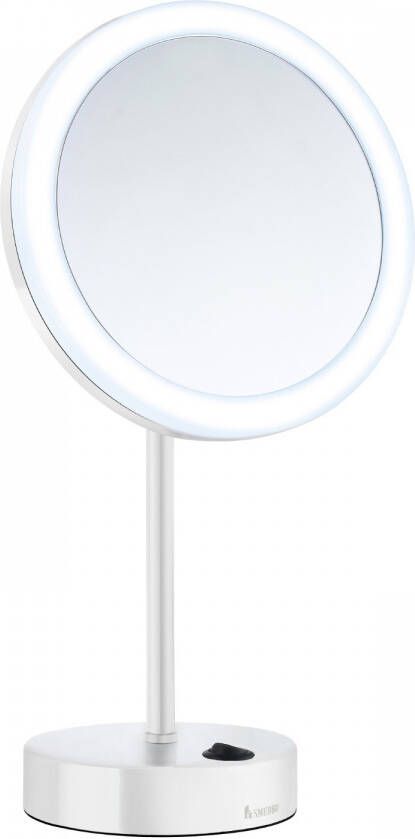 Smedbo Vergrotingsspiegel Outline Vrijstaand met LED PMMA Dual Light Wit