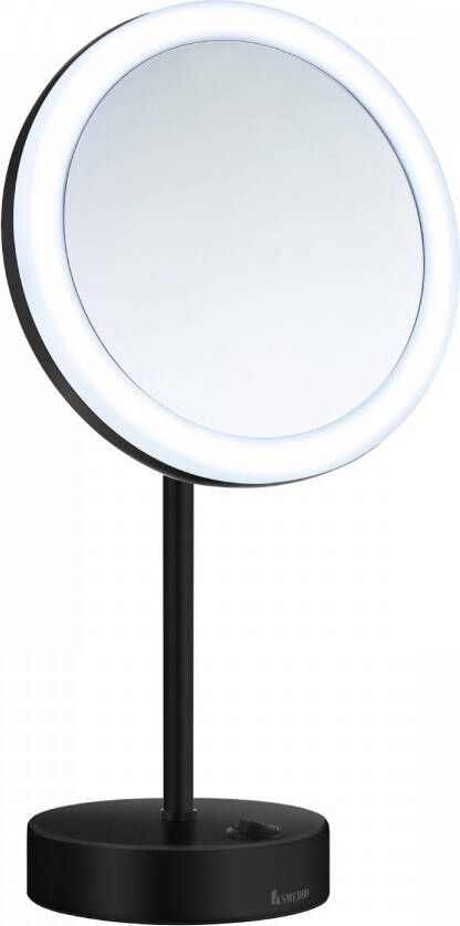 Smedbo Vergrotingsspiegel Outline Vrijstaand met LED PMMA Dual Light Zwart