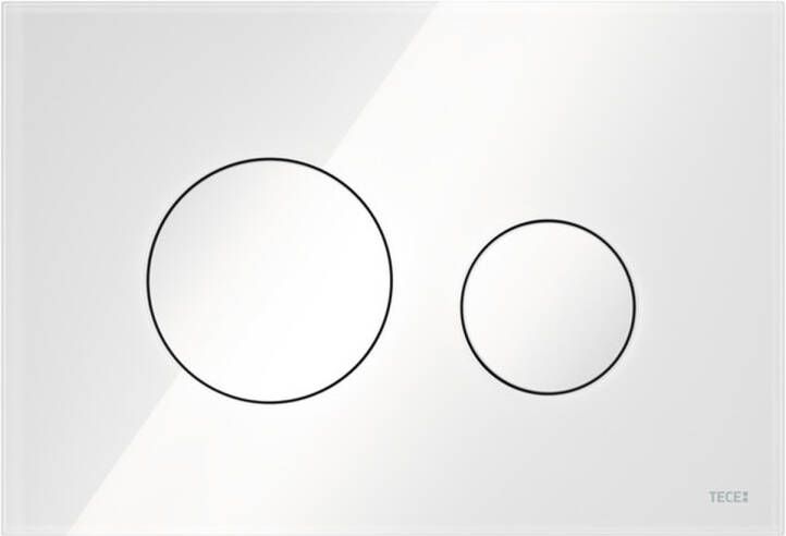 TECE Bedieningsplaat Loop Met Duospoeltechniek Glas Wit Met Glanzend Witte Toetsen
