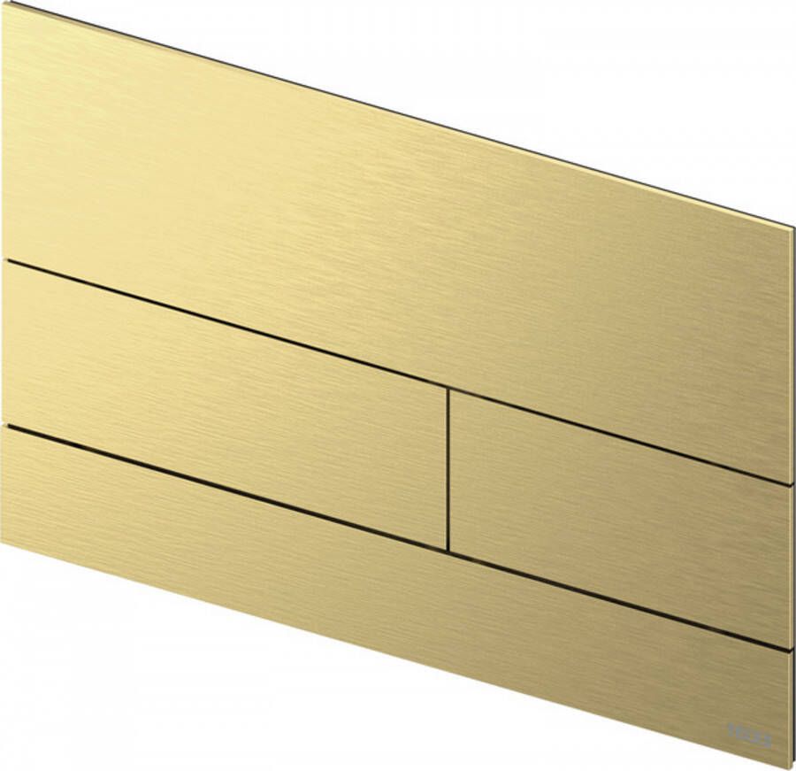 TECE square II wc-bedieningsplaat metaal voor duospoeling met PVD kleur 22 x 15 x 0 3 cm geborsteld goud optisch