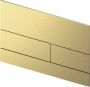 TECE square II wc-bedieningsplaat metaal voor duospoeling met PVD kleur 22 x 15 x 0 3 cm geborsteld goud optisch - Thumbnail 1
